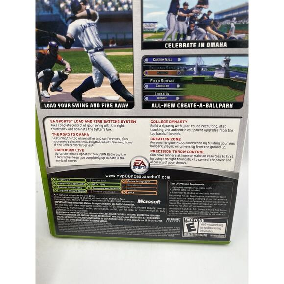 MVP 06 NCAA Baseball (Microsoft Xbox, 2006) CIB Complete Tested - Picture 11 of 15